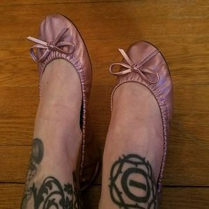 NEW! Sidekicks Pink Metallic Ballet Flats Size 7 8